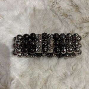 Black Hematite Beaded Stretch Bracelet